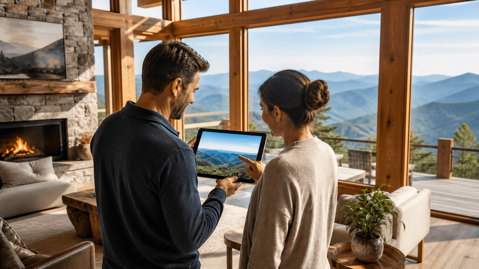 Virtual Cabin Tour with 360-Degree Smoky Mountain Views